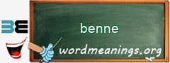 WordMeaning blackboard for benne